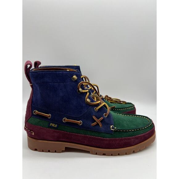 Polo Ralph Lauren Ranger Mid Color Blocked Suede Boot Men's Size 10 - Picture 1 of 12